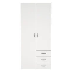 Nimara Malia garderobeskab hvid 2 låger 3 skuffer