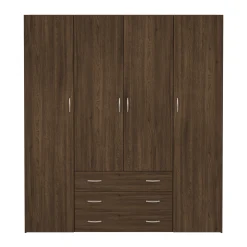Sale Nimara Malia garderobeskab røget egefarve 4 låger 3 skuffer