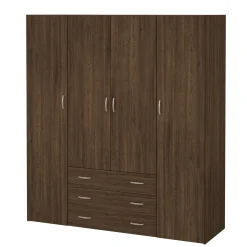 Sale Nimara Malia garderobeskab røget egefarve 4 låger 3 skuffer