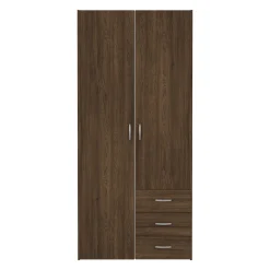 Best Nimara Malia garderobeskab røget egefarve 2 låger 3 skuffer