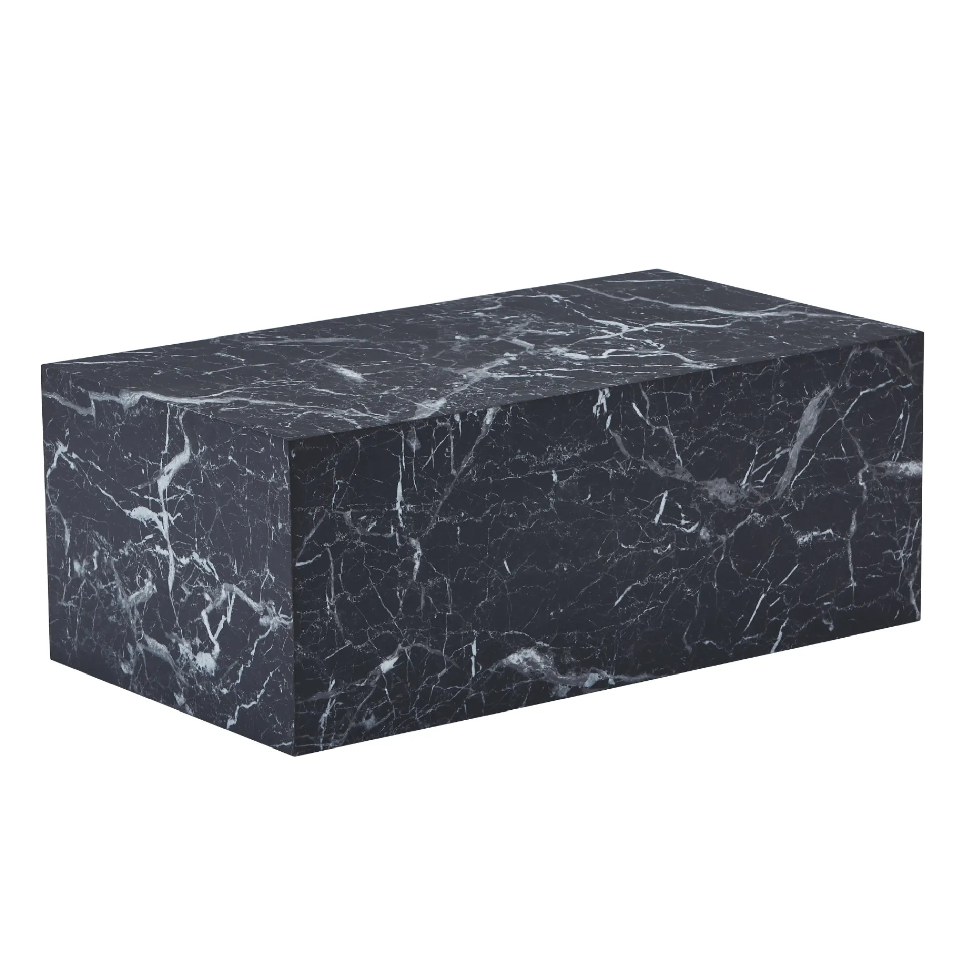 Outlet Nimara Maxine sofabord sort marmor look 90x50 cm