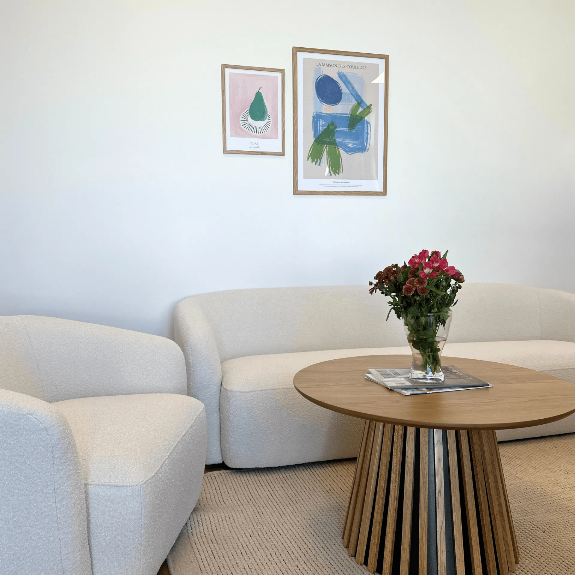 Clearance Nimara Melisa - lænestol i hvid boucle B: 92 D: 84 H: 66 cm