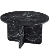 Online Nimara Mercy sofabord sort marmor look Ø80 cm