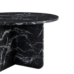 Online Nimara Mercy sofabord sort marmor look Ø80 cm