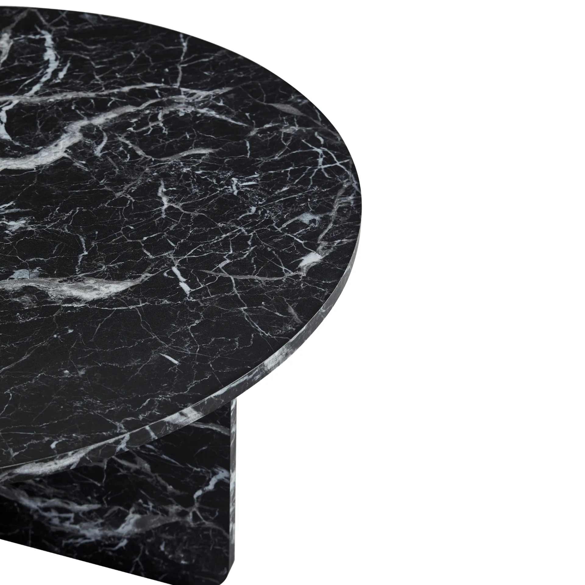 Online Nimara Mercy sofabord sort marmor look Ø80 cm