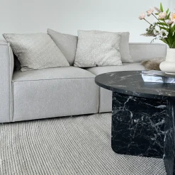 Online Nimara Mercy sofabord sort marmor look Ø80 cm