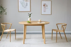 Discount Nimara Miles - Rundt spisebord Ø120 cm i olieret egefiner med sildebensmønster