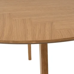 Discount Nimara Miles - Rundt spisebord Ø120 cm i olieret egefiner med sildebensmønster