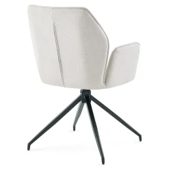 New Nimara Minna Spisebordsstol - beige tekstil med drejefunktion 360 grader