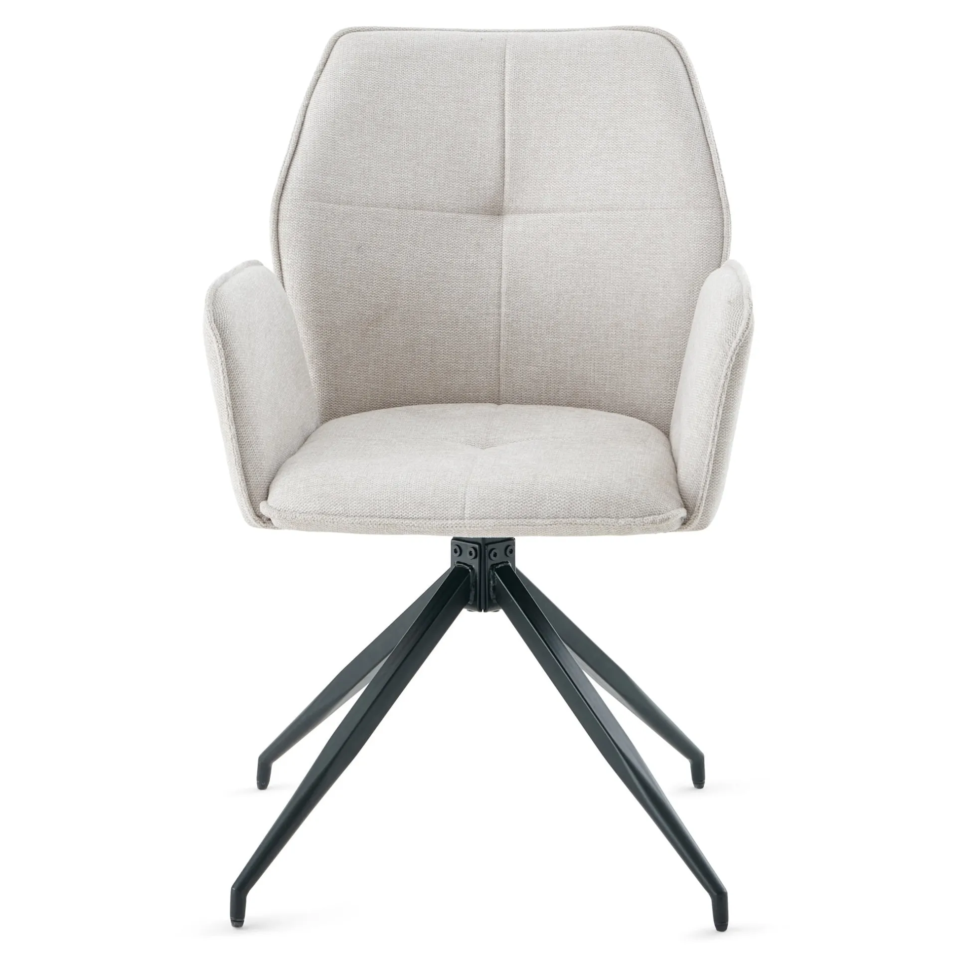 New Nimara Minna Spisebordsstol - beige tekstil med drejefunktion 360 grader