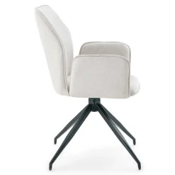 New Nimara Minna Spisebordsstol - beige tekstil med drejefunktion 360 grader