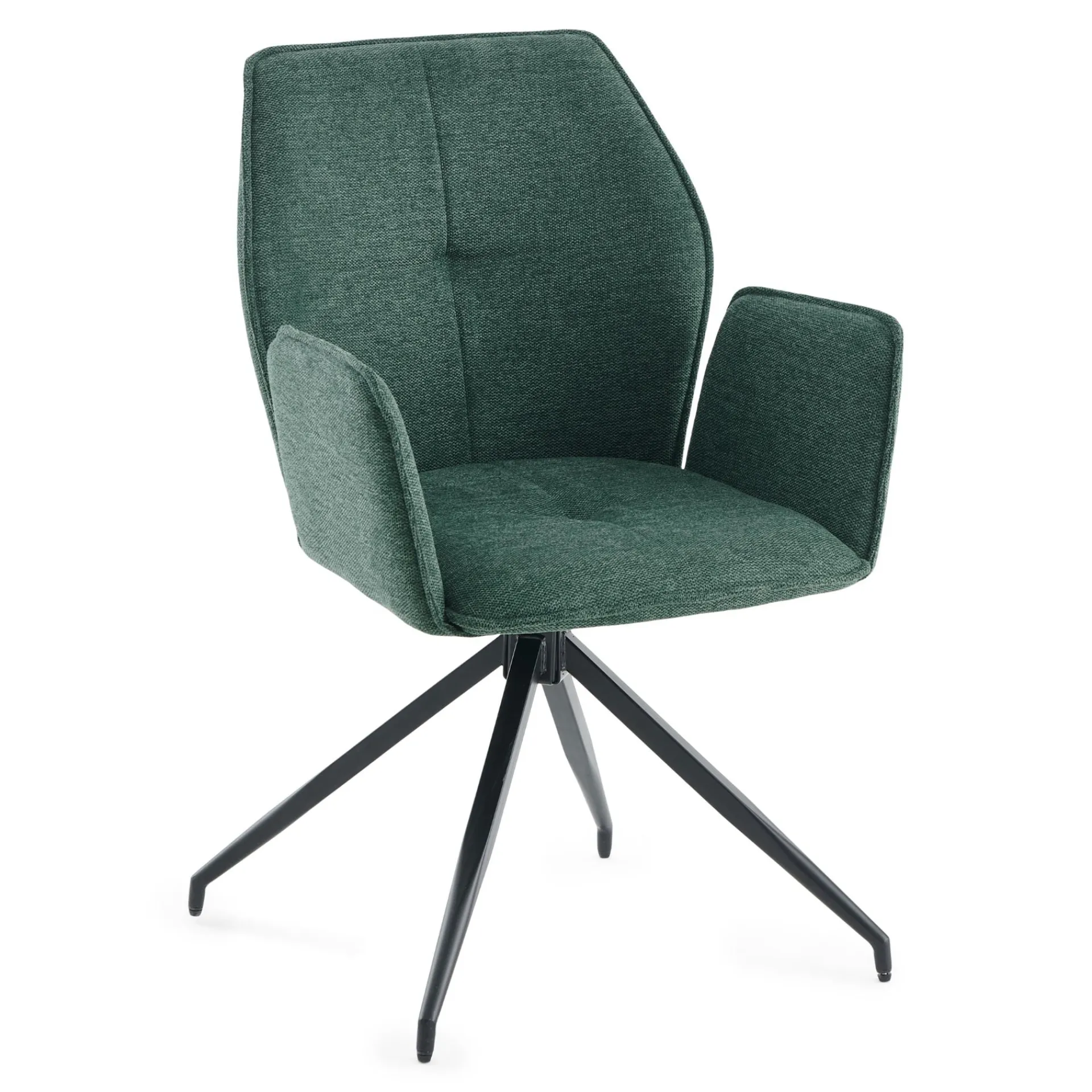 Outlet Nimara Minna Spisebordsstol - grøn tekstil med drejefunktion 360 grader