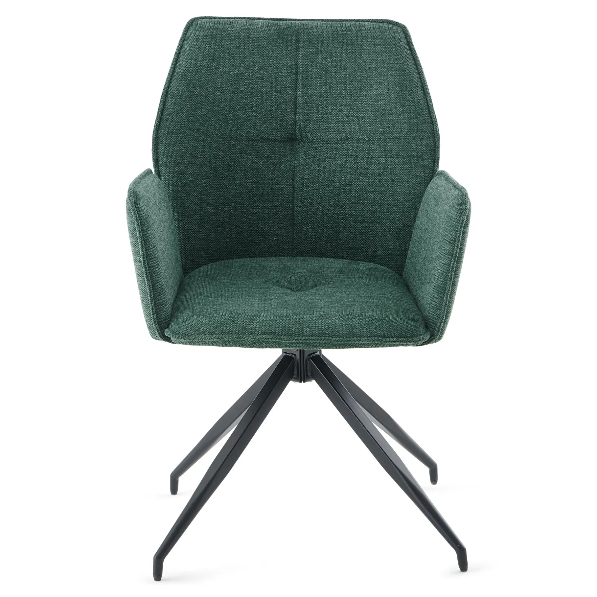 Outlet Nimara Minna Spisebordsstol - grøn tekstil med drejefunktion 360 grader