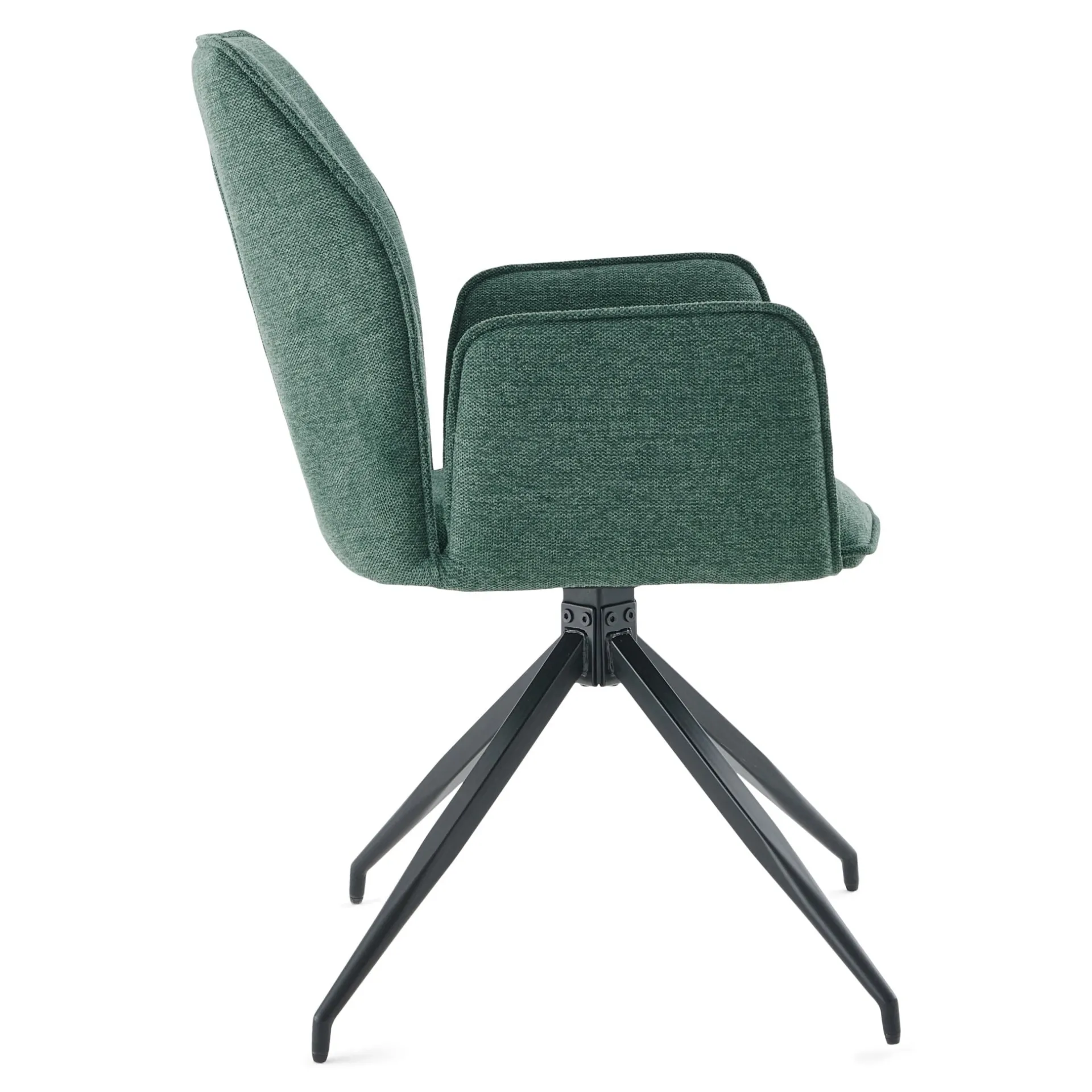 Outlet Nimara Minna Spisebordsstol - grøn tekstil med drejefunktion 360 grader