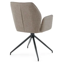 Sale Nimara Minna Spisebordsstol - sand tekstil med drejefunktion 360 grader
