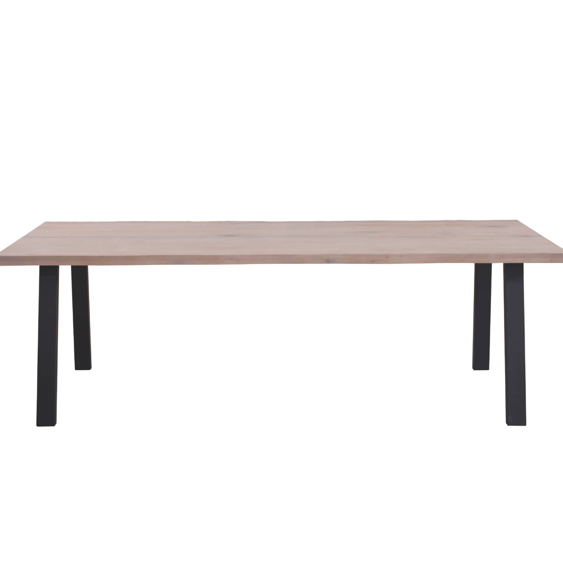 New Nimara Molly plankebord - 200x95 cm - i hvidolieret eg med A-ben - (Forberedt til tillægsplader)