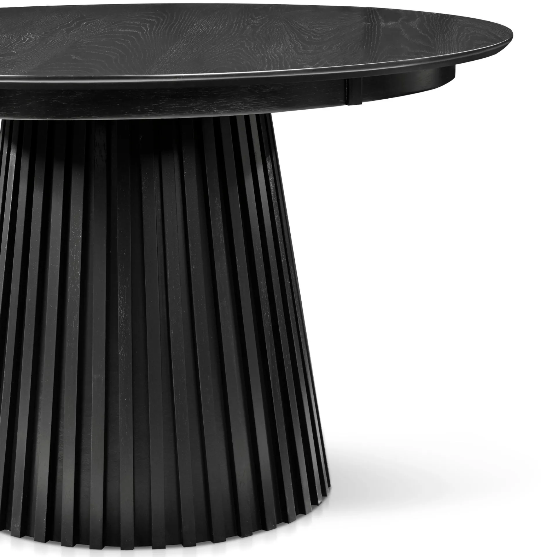 Online Nimara Monica rundt lamel spisebord i sort 120 cm