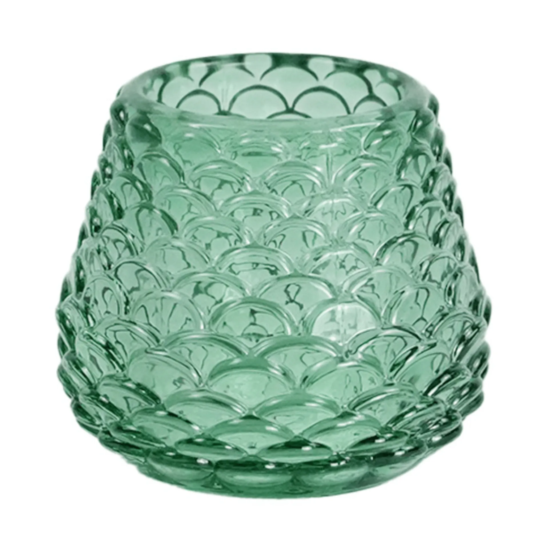 Nimara Naja glas fyrfadsstage grøn 7 cm