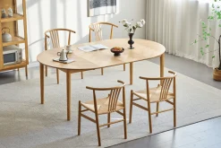 Outlet Nimara Naomi spisebordsstol i bøg med fletsæde