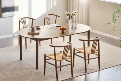 Clearance Nimara Naomi spisebordsstol i røget bøg med fletsæde