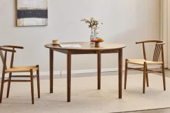 Clearance Nimara Naomi spisebordsstol i røget bøg med fletsæde