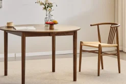 Clearance Nimara Naomi spisebordsstol i røget bøg med fletsæde