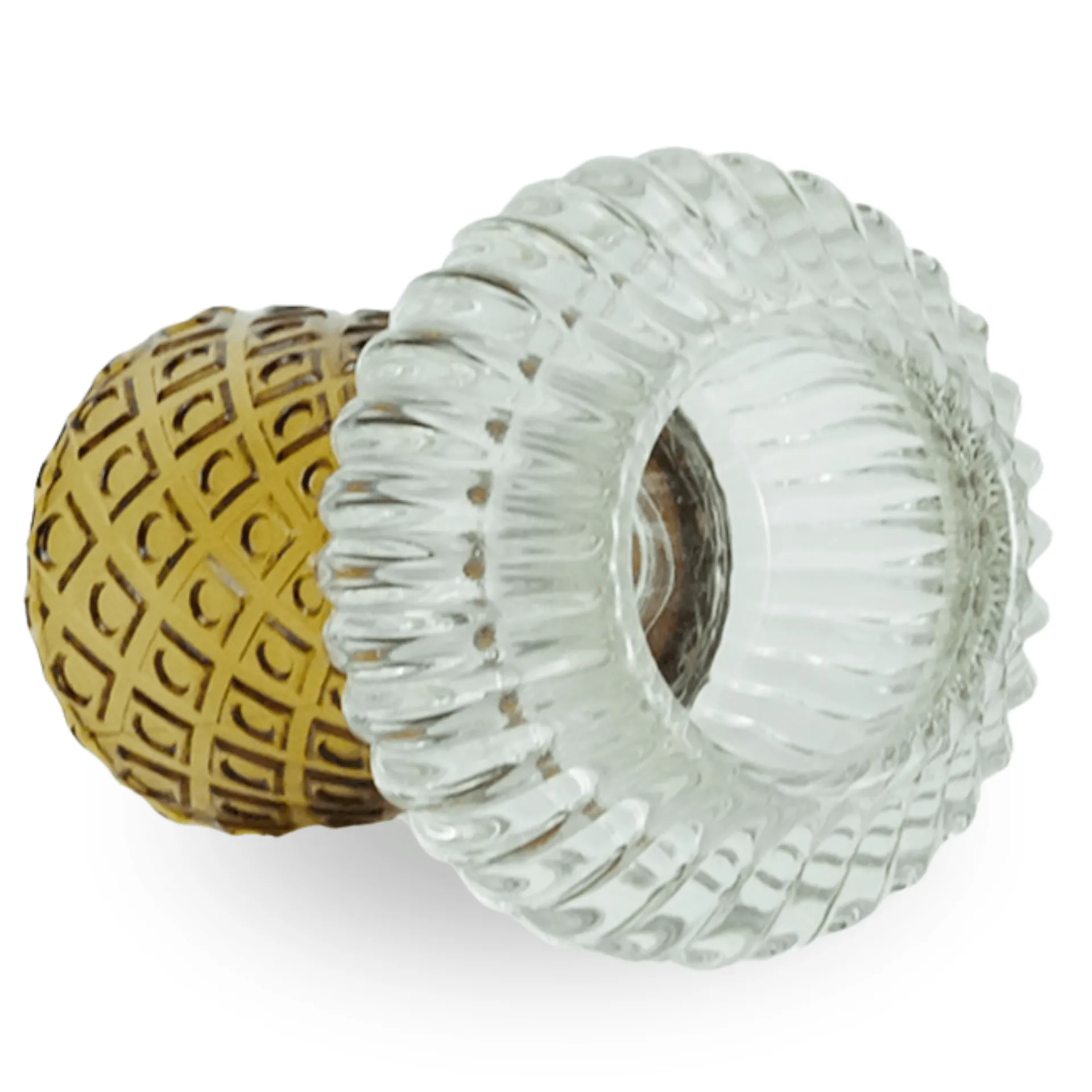 Hot Nimara Nori glas fyrfadsstage amber/grå 13,5 cm