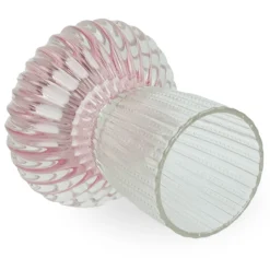 Sale Nimara Nori glas fyrfadsstage lyserød/klar 13,5 cm