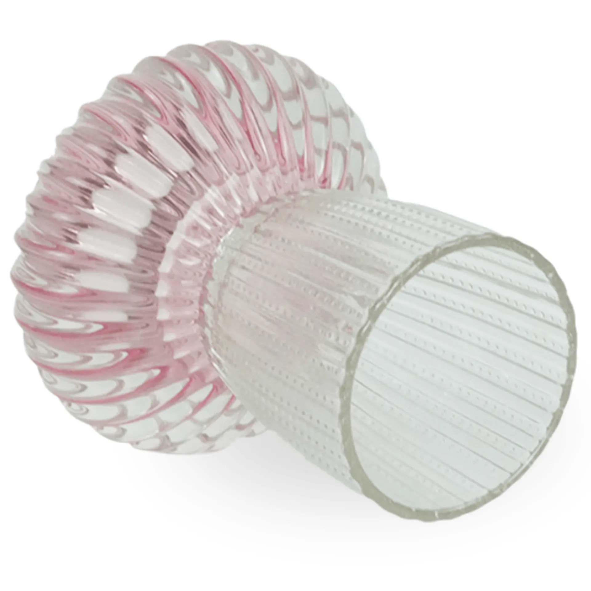 Sale Nimara Nori glas fyrfadsstage lyserød/klar 13,5 cm