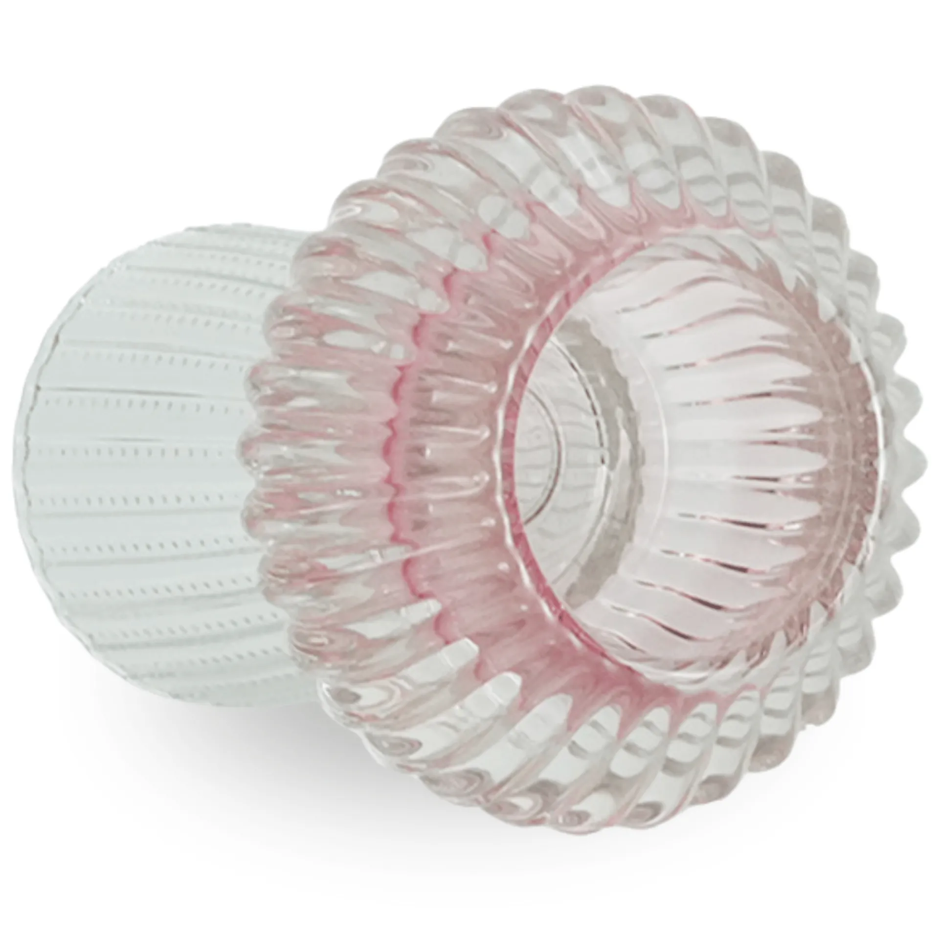 Sale Nimara Nori glas fyrfadsstage lyserød/klar 13,5 cm