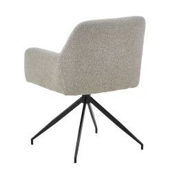 Outlet Nimara Ofelia Spisebordsstol - Beige Boucle Med Drejefunktion 360 Grader