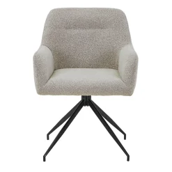 Outlet Nimara Ofelia Spisebordsstol - Beige Boucle Med Drejefunktion 360 Grader