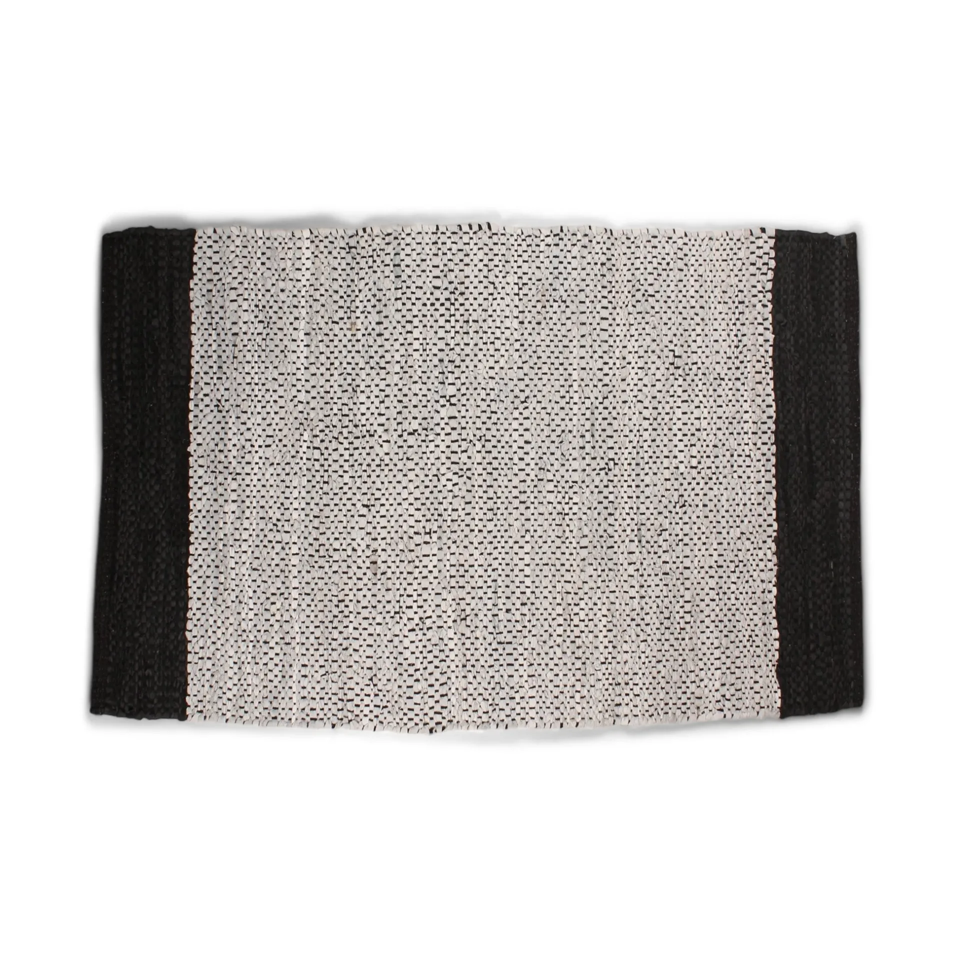 Hot Nimara Parma tæppe - Grå/sort læder 90x60 cm