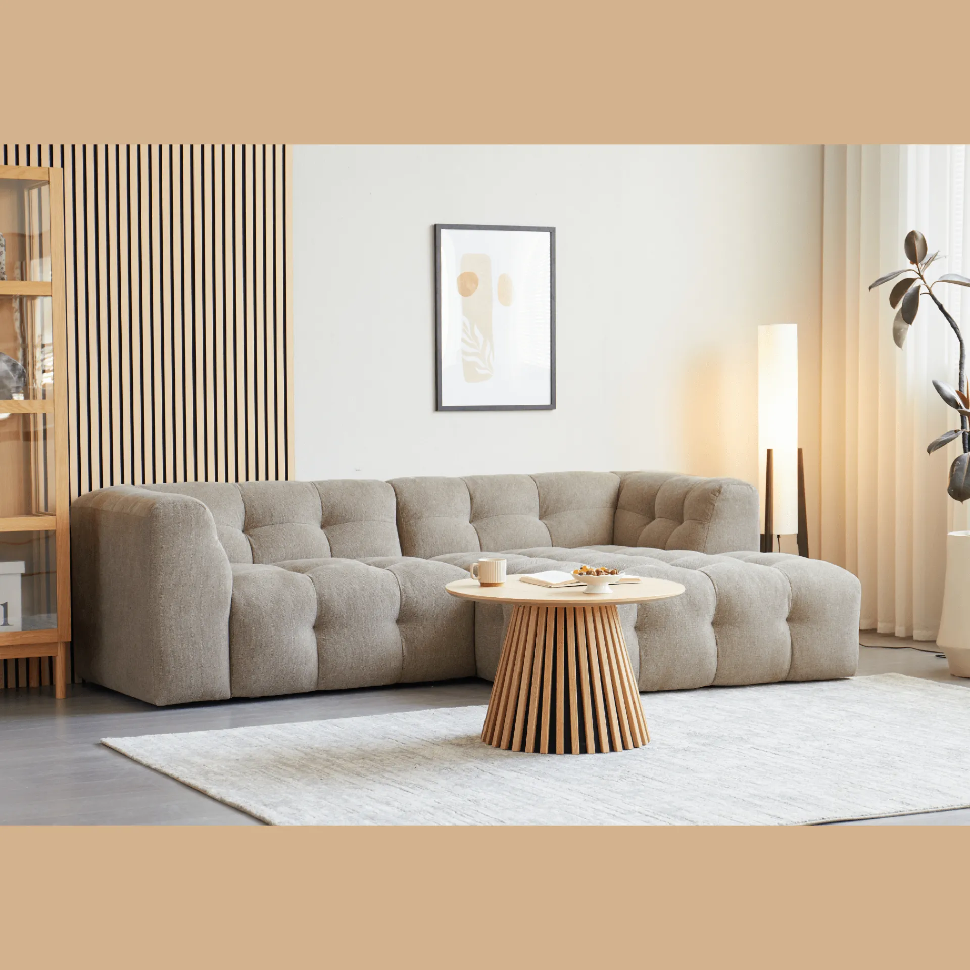 Hot Nimara Poppy chaiselong bubble sofa sand - højrevendt