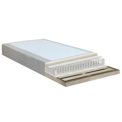 Clearance Nimara Premium boxmadras seng i beige 180x200 cm med 7 cm topmadras i memoryskum ekskl. ben