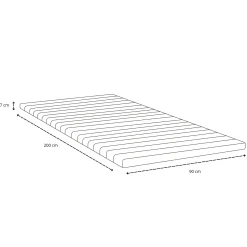 Outlet Nimara Premium boxmadras seng i beige med 90x200 cm med 7 cm topmadras i memoryskum ekskl. ben