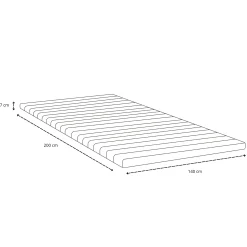 Hot Nimara Premium boxmadras seng i beige 140x200 cm med 7 cm topmadras i memoryskum ekskl. ben