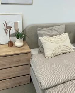 Clearance Nimara Premium Christian seng i beige 140x200 cm inkl. sengelameller og madrasser