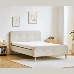 Discount Nimara Premium Christian seng i beige 180x200 cm inkl. sengelameller og madrasser