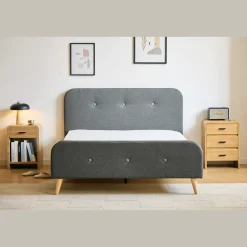 Outlet Nimara Premium Christian seng i grå 140x200 cm inkl. sengelameller og madrasser