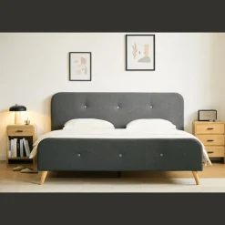 Outlet Nimara Premium Christian seng i grå 180x200 cm inkl. sengelameller og madrasser