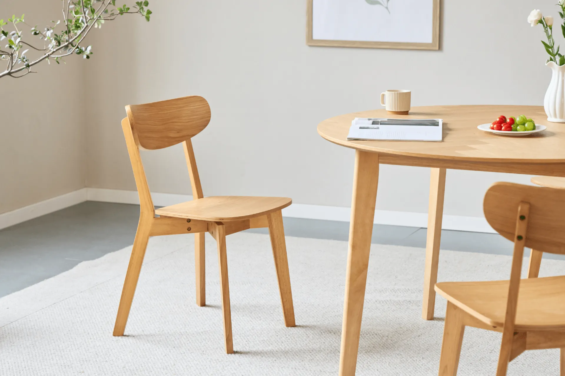 Clearance Nimara Rory spisebordsstol - Træstol i egetræsfiner