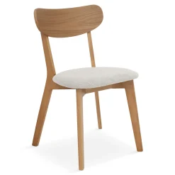 Outlet Nimara Rory spisebordsstol - Træstol i eg med polstret sæde