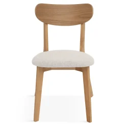 Outlet Nimara Rory spisebordsstol - Træstol i eg med polstret sæde