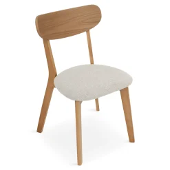 Outlet Nimara Rory spisebordsstol - Træstol i eg med polstret sæde