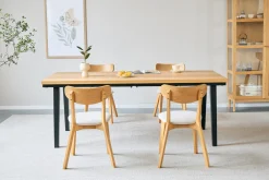 Outlet Nimara Rory spisebordsstol - Træstol i eg med polstret sæde