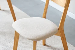 Outlet Nimara Rory spisebordsstol - Træstol i eg med polstret sæde