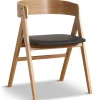 New Nimara Samantha træstol i eg med sort PU sæde