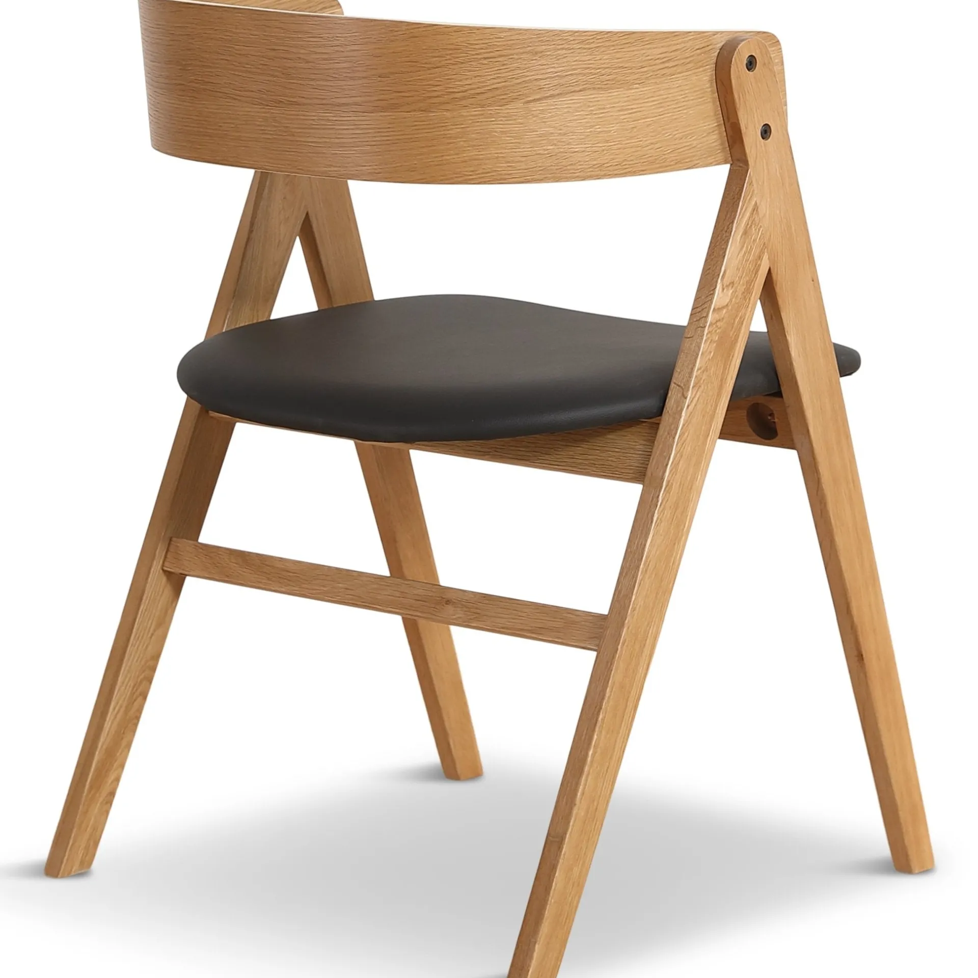 New Nimara Samantha træstol i eg med sort PU sæde