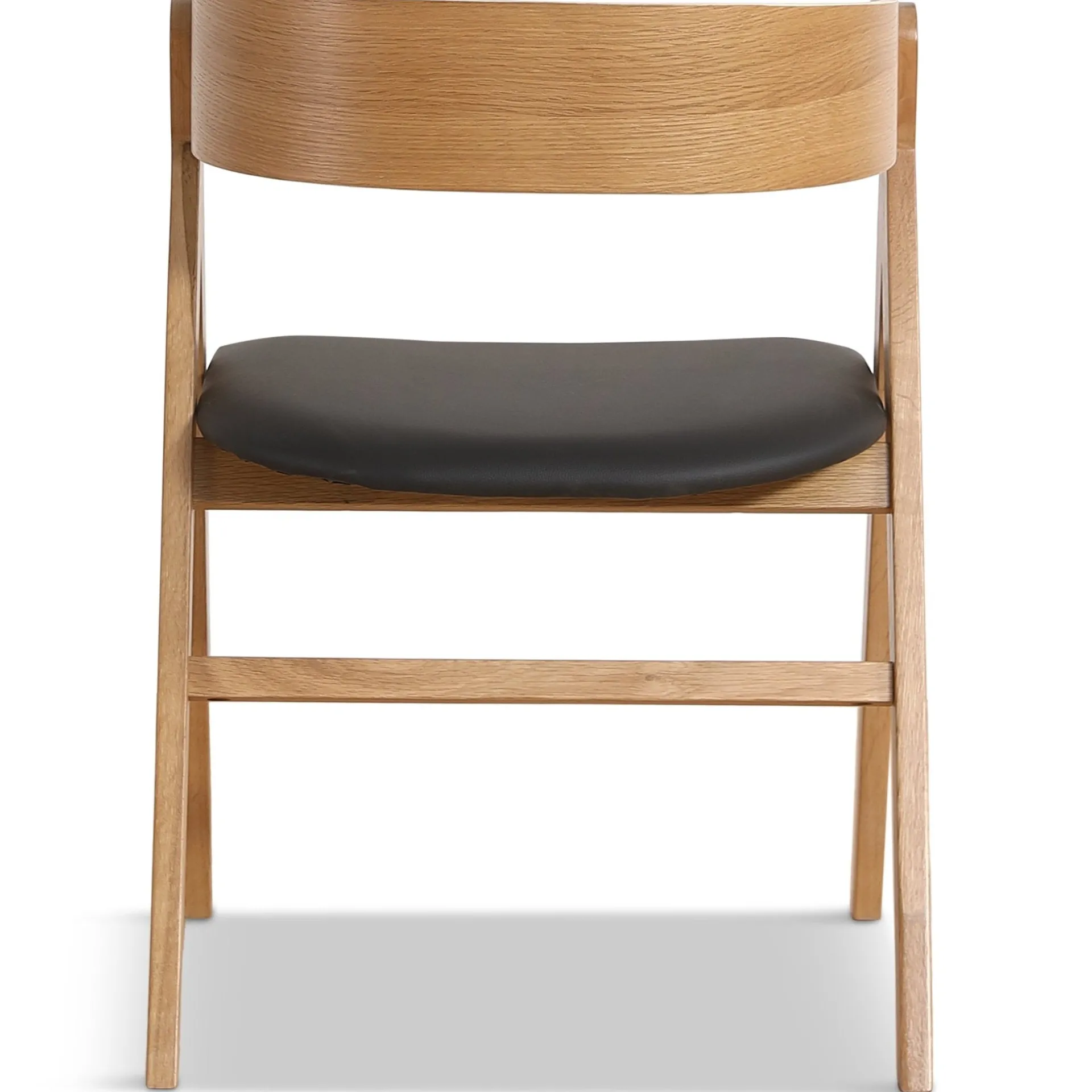 New Nimara Samantha træstol i eg med sort PU sæde